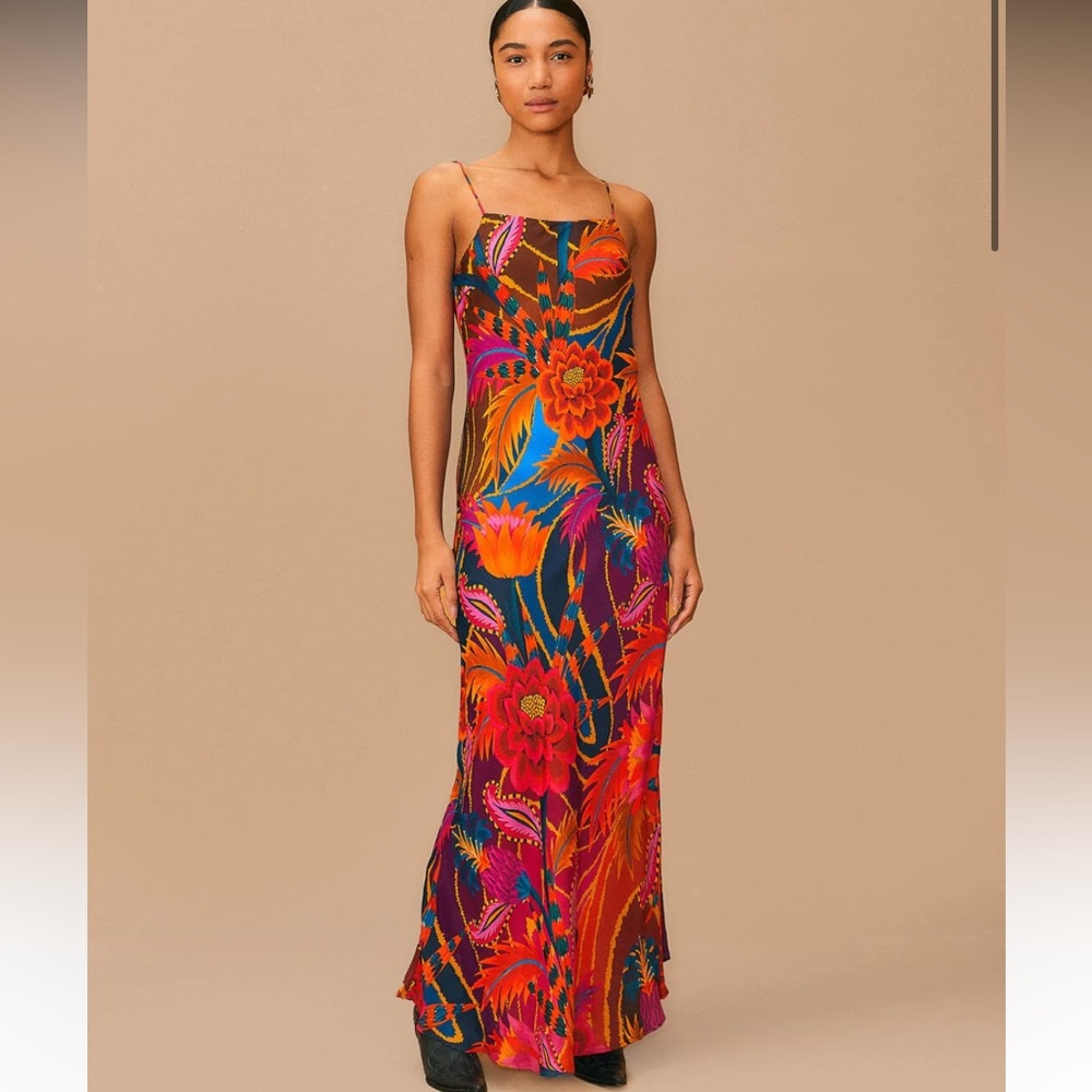 Farm Rio Vintage Wave Multicolor Lenzing™ Ecovero™ Viscose Maxi Dress